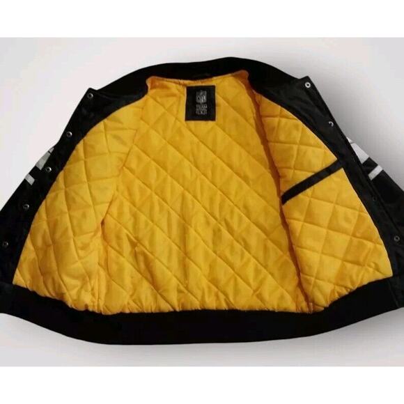 NFL Team Apparel Pittsburgh Steelers Quilted Bomber Jacket Size M - Picture 6 of 8